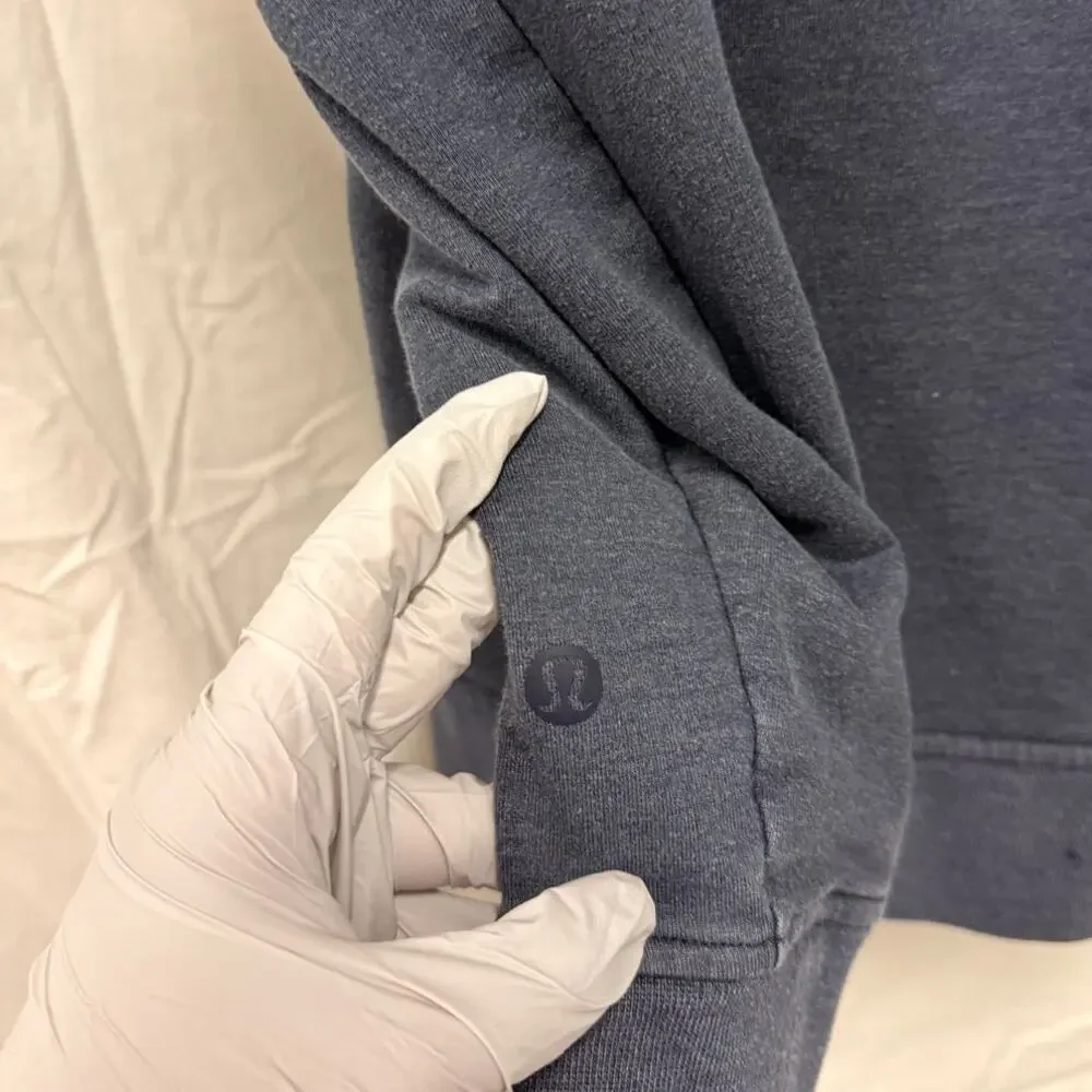 Lululemon City Sweat Crew Heathered True Navy Medium Loungwear Cozy‎ Warm